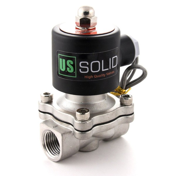 U.S. Solid 24V DC 1/2" Stainless Steel Solenoid Valve Direct Acting Compressed Air Water Air Solenoid Valve