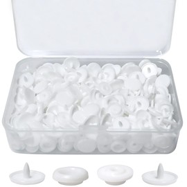 100 Sets White T5 Plastic Snaps Round Resin Snaps Buttons for Clothing Diapers Crafting DIY Crafts