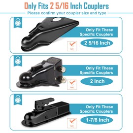 NenNicht Trailer Hitch Lock, Anti Theft Coupler Lock Fits 1-7/8", 2" and 2-5/16"-Inch, Heavy Duty Trailer Lock for Maximum Safety and Protection, Camper Accessories for Travel Trailers Rvs