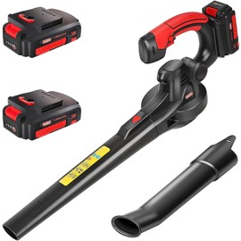 MZK Cordless Leaf Blower,20V Battery Powered Leaf Blower for Lawn Care, Electric Lightweight Mini Leaf Blower(2 * 2Ah Battery & Charger Included)