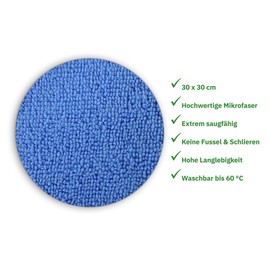 Hypafol Microfibre Cloths | Pack of 10 | 30 x 30 cm | Yellow | Easy to Clean & Quick Drying | Polishing Cloths for Surface Cleaning | Cleaning Cloths for Car Care, Building Cleaning, Catering