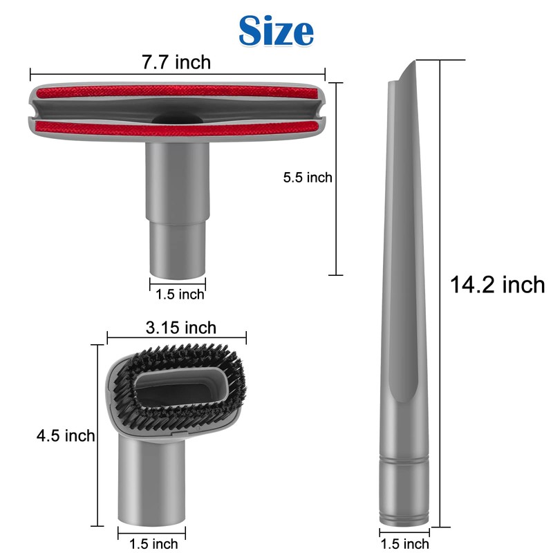 3 Pack Crevice Tool, Dust Brush and Upholstery Tool Attachment