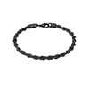 True Rebels Men's Bracelet Stainless Steel Black Cord Bracelet, Stainless