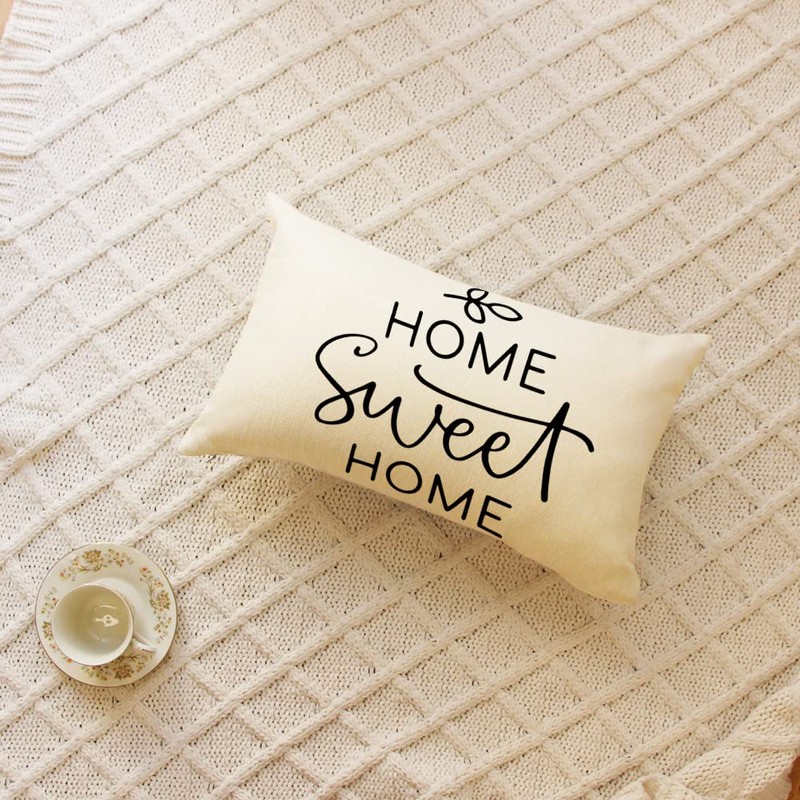 Ogiselestyle Home Sweet Home Throw Pillow Cover, 12 x 20