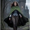 keland Medieval Cape with Hood Renaissance Hooded Cape Hobbit Costume