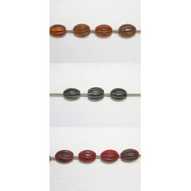 18 X 13mm - Hand Crafted & Carved Horn Oval - Barrel Beads - Unique Pattern - 2 to 3 Colors Mix - Total 36 Pieces Per Pack