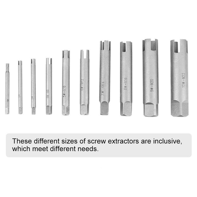 High Speed Steel Tap Extractor Set Broken Head Taps Remover