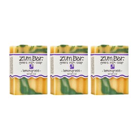 Indigo Wild Zum Goat's Milk Soap Bar - Bar Soap for Hands & Body Made with Essential Oils - 3 oz - Lemongrass (3 Pack)