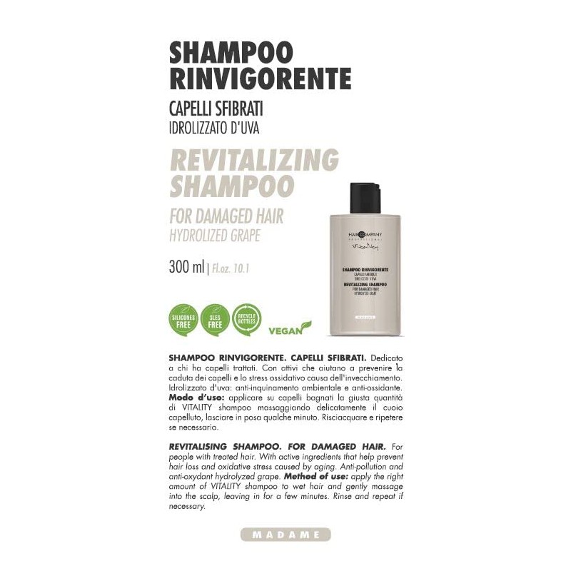 Hair Company Vitality Line Madame Invigorating Shampoo 300 ml