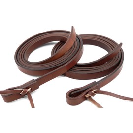 Jeereal Leather Split Reins, Heavy Oil Weighted,Broken in,Supple Ranch Reins for Western Horse ProTack, 5/8" x 7' (Brown)