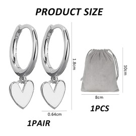 1 Pair Heart Shaped Women's Earrings and 1 Grey Storage Bag, Heart Shaped S925 Silver Earrings, Hypoallergenic Silver Earrings, Cute Heart Shaped Silver Earrings, Suitable Earrings for Women, Sterling