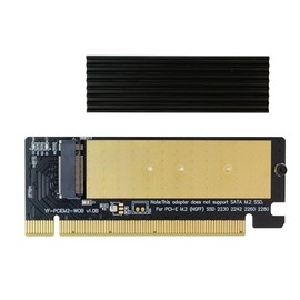 EZDIY-FAB NVME PCIe Adapter + M.2 NVME SSD to PCI Express Adapter with Heatsink, Support PCIe x16 Slot Only, Support M.2 SSD 2230 2242 2260 2280