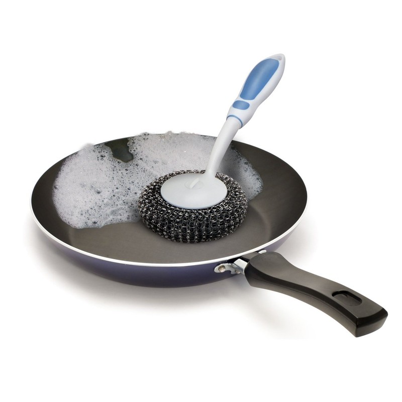 BBQ Grill Brush Bristle Free Stainless Steel Scrubber Cleaner Dishwashing