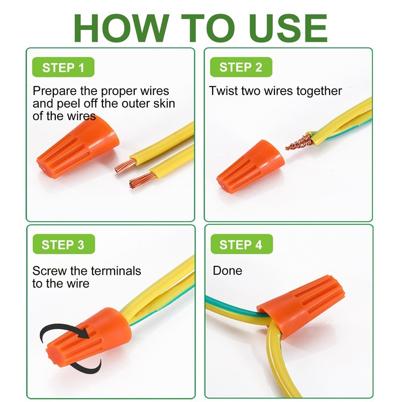 Tanbupu 255PCS Electrical Wire Cap Connectors Nuts Kit, Insulating Insert