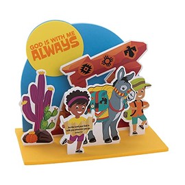 Fun Express Southwest VBS 3D God is with Me Stand-Up Craft Kit - VBS Vacation Bible School Supplies/Decor - Makes 12