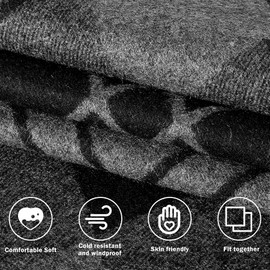 Men Scarf Winter - Men Warm Tartan Scarves Classical Cashmere-like Plaid Knitted Long Scarf Shawl Neck Wrap