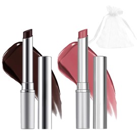 2 PCS Black Honey Lipstick, Black Honey Lip Oil, Lipstick Black Honey, Black Honey Lip Balm Tinted, Hydrating Lipstick, Creamy Formula, for Dryness & Chapping, with Storage Bag