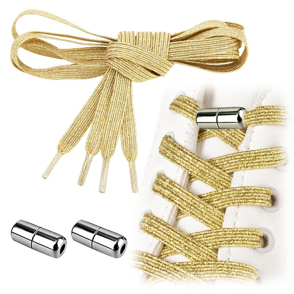 Plimbin Laces without knots, with metal clasp, gold-coloured