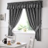 Gingham Check Kitchen Tape Top Curtains - Black (46" Wide