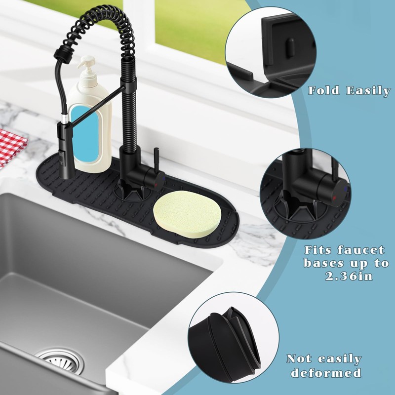Silikon-Matte für Wasserhahn, Spritzschutz für Küchenspüle, Wasserhahn aus Silikon für