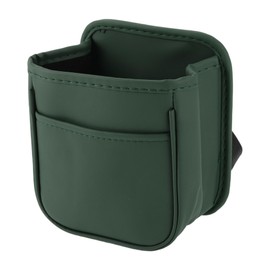 A ABSOPRO Car Trash Can Portable and Hanging 5.9" Length 3.9" Width 7.1" Height Trash Bin Faux Leather Green 1 Pcs