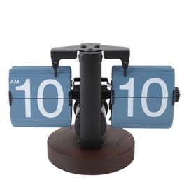 Flip Desk Clock Retro Single Sided Battery Powered Retro Vintage Design Digital Mechanical Auto Flip Clock for Living Room Blue 12 Hours