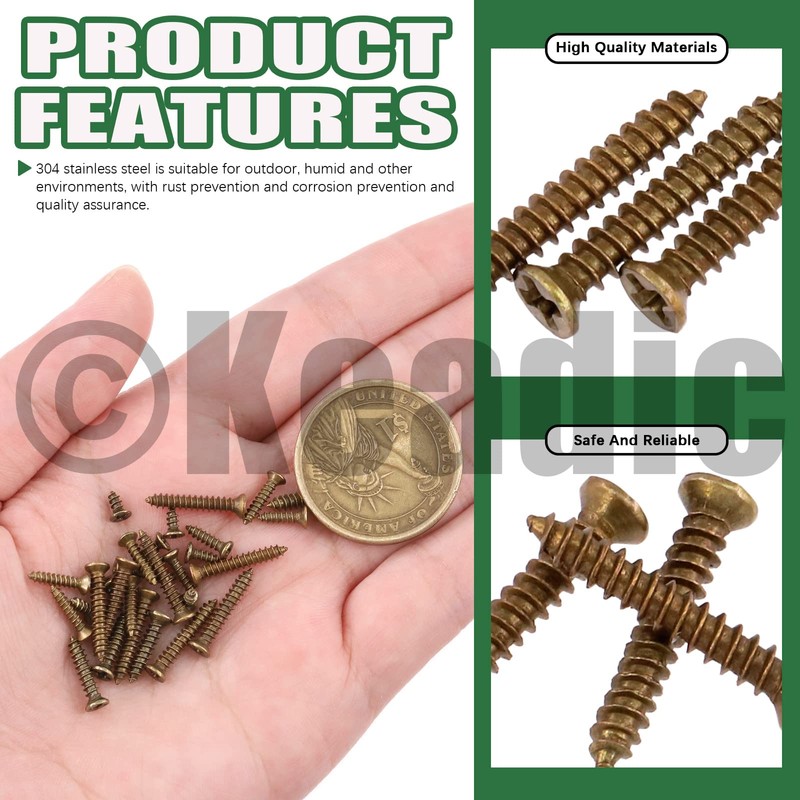 Keadic 1290 Pcs Small Self Tapping Screws Assortment Kit, M2*5/6/8/10mm