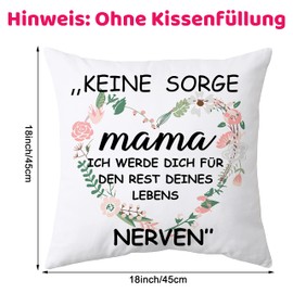 Shoppawhile Gifts for Mum for Birthday Mother's Day Mum Gift White Cushion Cover 45 x 45 cm Mother's Day Gift Christmas Gift for Mothers