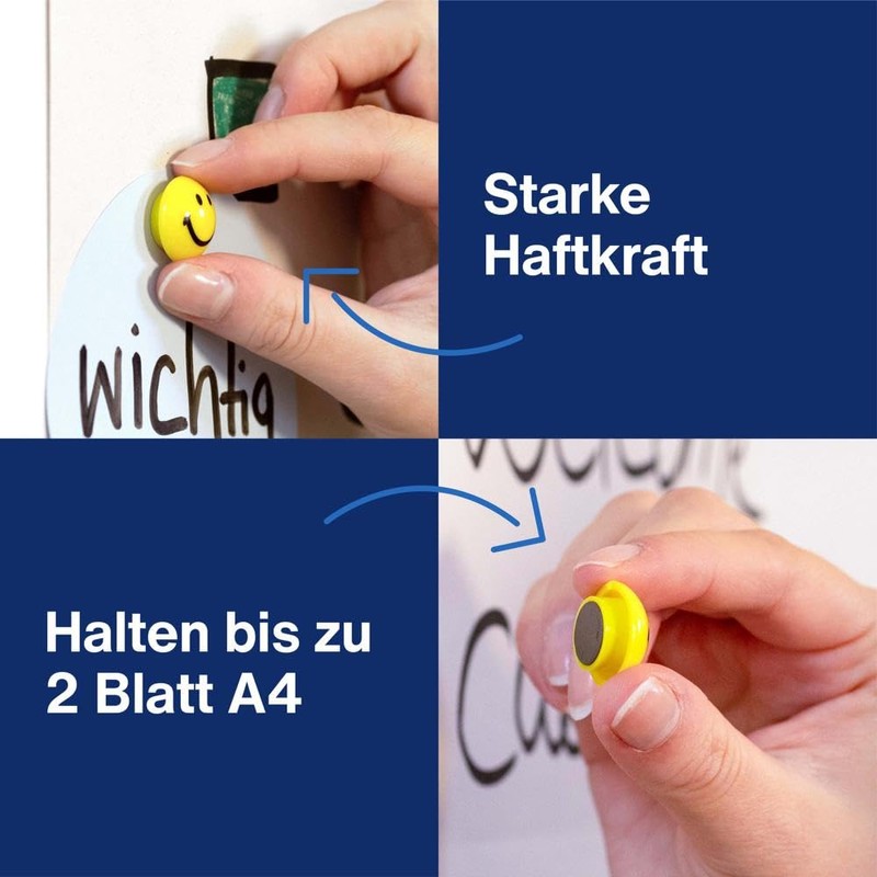magnetoplan Smiley Face Magnets Diameter 40 mm Pack of 6,