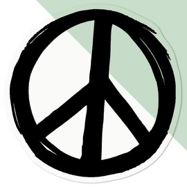 'Peace Sign' Clear Sticker Decal – Waterproof Film for Windows, Cars, Walls & Crafts, Medium (100mm) (DC00034482)