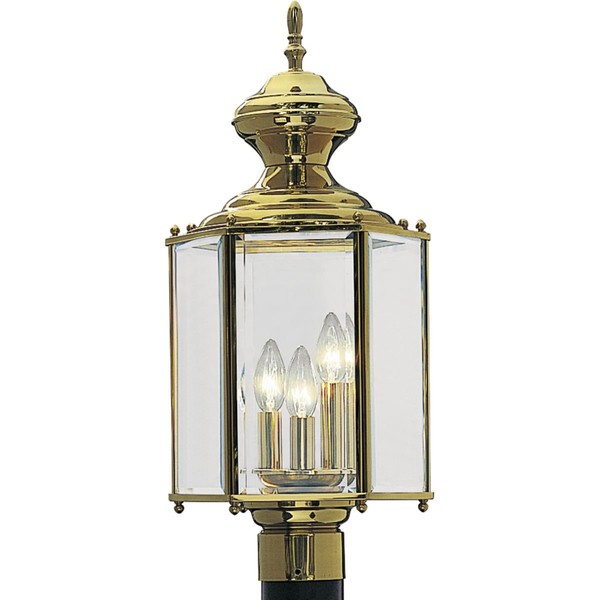 Progress Lighting P5432-10 BrassGUARD Lantern Outdoor, 9-1/2-Inch Diameter x 21-Inch Height, Polished Brass