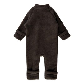 Mikk-line Walkoverall, Wollwalk Overall for Baby and Toddler, Pyjamas Made of 95% Wool, 100% Mulesing-Free Merino Wool, Without Feet, Dark Brown Melange, 92