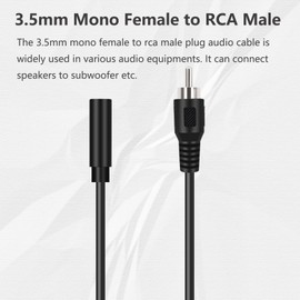 Bolvek 2 Pack 3.5mm 1/8" TS Mono Female to RCA Male Plug Jack Adapter Connector Converter Cable Cord for Speaker Subwoofer Audio Video Receiver
