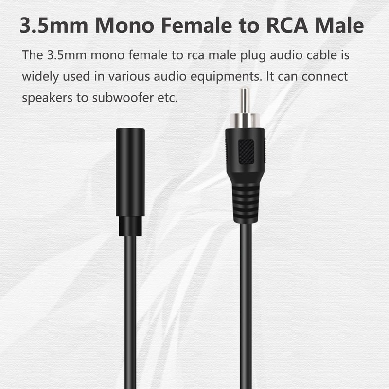 Bolvek 2 Pack 3.5mm 1/8" TS Mono Female to RCA