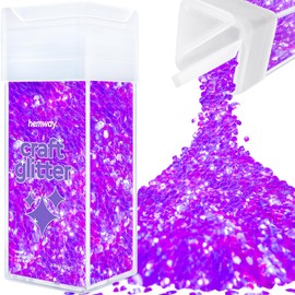 Hemway Premium Craft Glitter Shaker - Fluorescent Purple | Super Chunky Metallic Flake Sequins for Resin & Epoxy Crafts | Craft Supplies for Festival, Tumblers, Body, Face, Eye & Nail Art | 110 g
