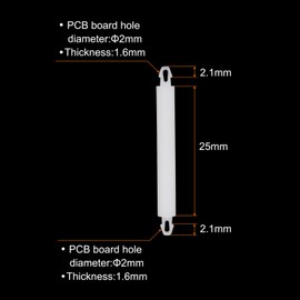 PATIKIL 100PCS PCB Board Isolation Column, Nylon Reverse Locking Circuit Board Clips Standoff Double Head Insulation Bracket Support Height 25mm /0.98"
