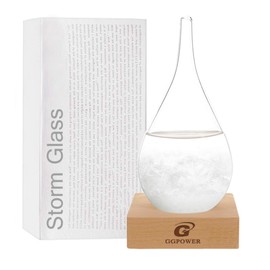 Storm Glass Cool Unusual Gifts Storm Glass Weather Predictor Snow Globes for Adults Galileo Thermometer Indoor Creative Forecast Nordic Style Decorative Weather Gifts (S)