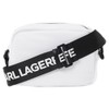 Karl Lagerfeld Jeans Men's Essential Nylon Crossbody Cross Body, White,