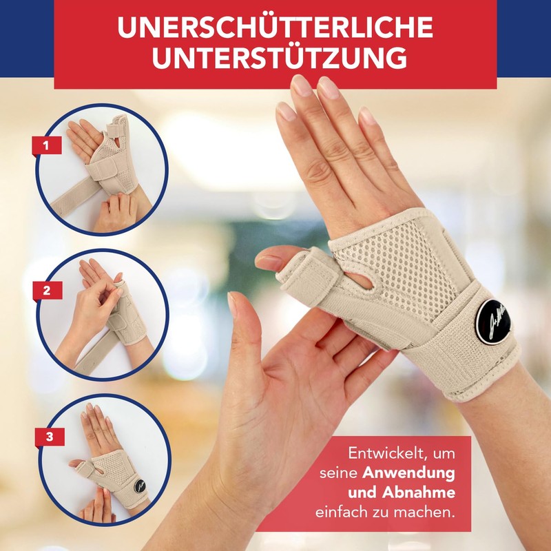 Dr. Arthritis Doctors Designed Wrist Bandage, Thumb Brace Left/Right, Wrist