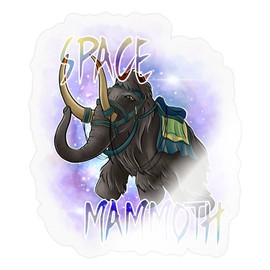Spreadshirt Neebs Gaming Space Mammoth Sticker, 4 x 4, Transparent Glossy