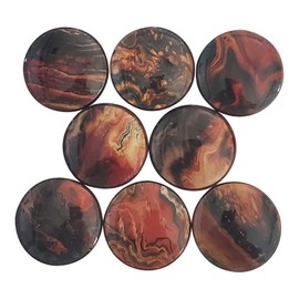 Twisted R Design Cabinet Knobs, Knobs for Kitchen Cabinets and Drawers, Matching Cabinet Knobs and Pulls, 1.5" Round Dresser Knobs (Set of 8 Strata Bronze Swirl Wood Knobs)