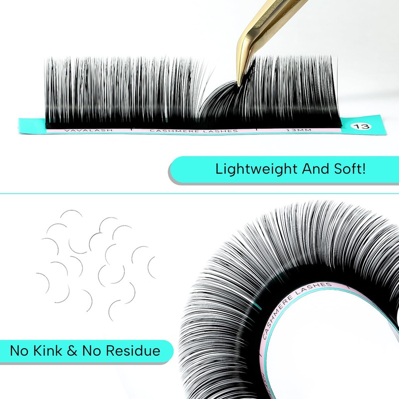 VAVALASH Cashmere Lashes - Premium Volume Eyelash Extensions 8-20MM, Soft