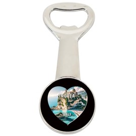 Tropea Italy Travel Souvenir Destination Heart Shape Design Magnetic Bottle Opener Single