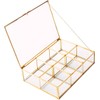 Levilan Golden Vintage Glass Box Clear Glass & Brass Metal