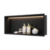 Neohomee 30x12 Matte Black Wall Niche with Non-dimmable LED Light