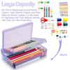 Double Layer Large Capacity Pencil Case, Translucent Plastic Hard Pencil