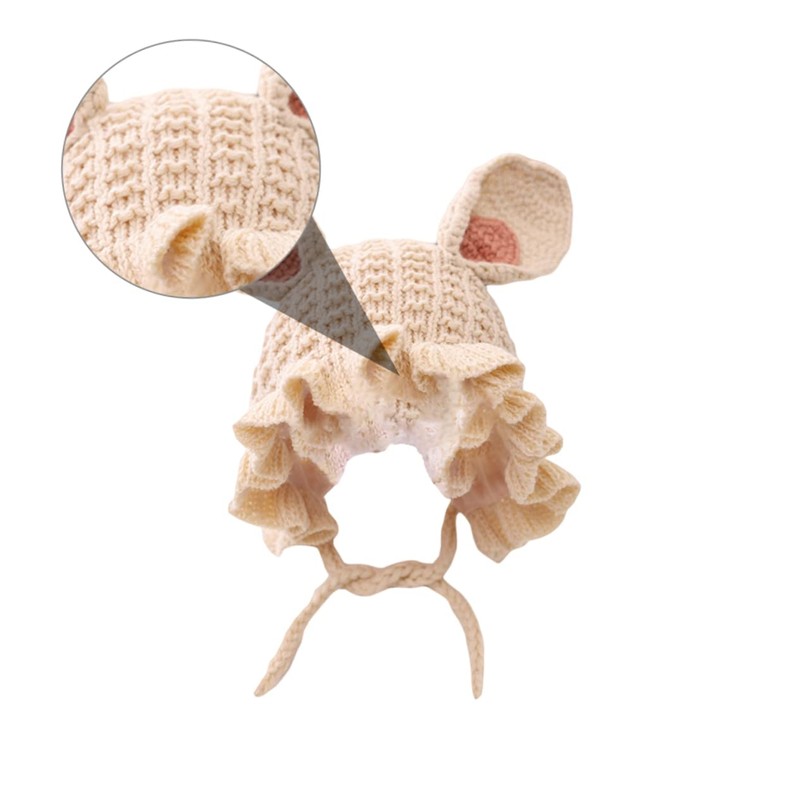 TOVINANNA Warm Rabbit Ear Knitted Hat for Babies Adjustable Winter