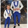 Boys Formal Suit Wedding Tuxedo 3 Pieces Floral Jacket Pants