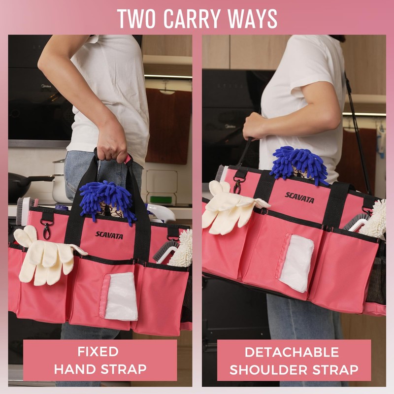 SCAVATA Wearable Cleaning Caddy Bag, Cleaning Caddy Supplies Organizer with