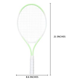 NEWSNOW Children's Tennis Racket for 2 Players, Suitable for Beginners, pre Worn 27 inch Lightweight Children's Racket, Suitable for Boys and Girls, Equipped with Tennis (Green)
